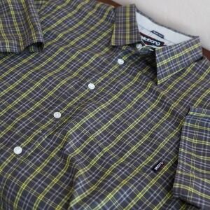 Billabong Plaid Button Up Short Sleeve Casual Shirt Mens Large Y2K Skater Grunge